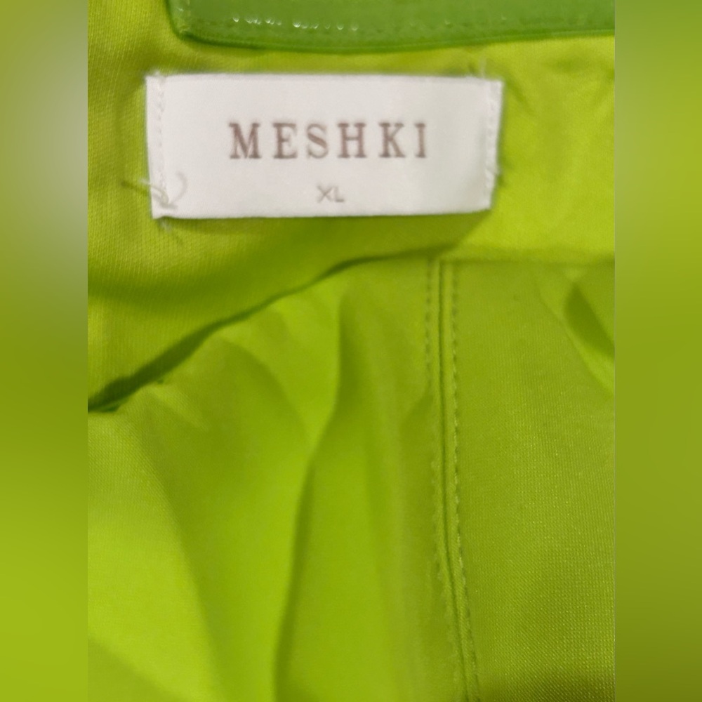 Meshki Maci Crepe Strapless Mini Dress - Lime Green - Picture 3 of 7